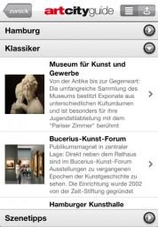 art city guide – führt Sie mit dem iPad, iPhone, iPod touch in die deutschsprachigen Kunstmetropolen