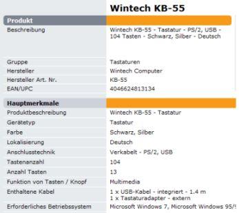Wintech KB-55 extraflache Tastatur von xp-tron im Test
