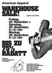 American Apparel Warehouse Sale in Köln