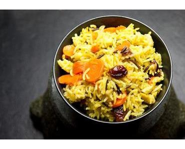 Pilaf mit Ras el Hanout, Möhren und Cashew Nüssen