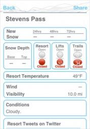 Ski and Snow Report – auf dem iPhone und Sie wissen wie es ausschaut mit der weißen Pracht