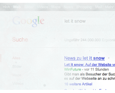 Google Easteregg für weiße Weihnachten: Let it Snow!
