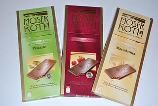 Moser Roth Limited Edition Pistazie, Cranberry und Macadamia, Sarotti Dessert Sélection
