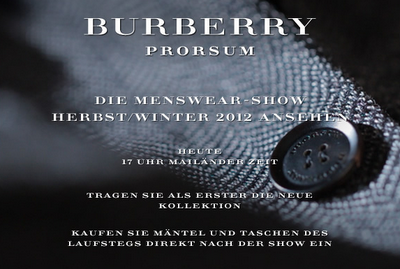 NEWS | Burberry Menswear-Show live ansehen| Heute um 17UHR!