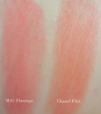 Vergleich: MAC Flamingo / Chanel Flirt
