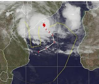 Zyklon FUNSO befindet sich als Hurrikan vor Mosambik, Funso, Januar, 2012, Afrika, aktuell, Indischer Ozean Indik, Zyklonsaison Südwest-Indik, Madagaskar, Satellitenbild Satellitenbilder, 