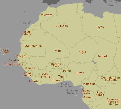 mapa westafrika