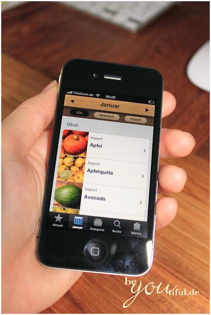 Erntefrisch - iPhone App als Saisonkalender für Obst und Gemüse