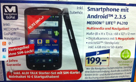 Medion Life Smartphone: Einsteiger-Androide für 199 Euro bei Aldi Süd