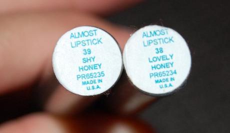 Clinique Almost Lipstick in  39 Shy Honey und 38 Lovely Honey
