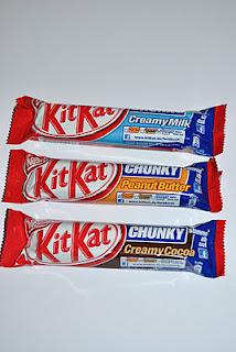 Kit Kat Chunky Creamy Milk, Creamy Cacao und Peanut Butter