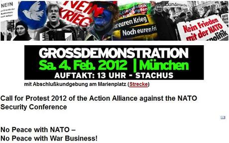 Anti-NATO-Demo am Samstag, 4. Febr. in München