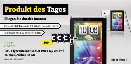 Angebot des Tages: HTC Flyer für nur 333 Euro bei Conrad.de.