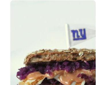 Vegetarian Reuben Super Bowl Sandwich - Go Giants!