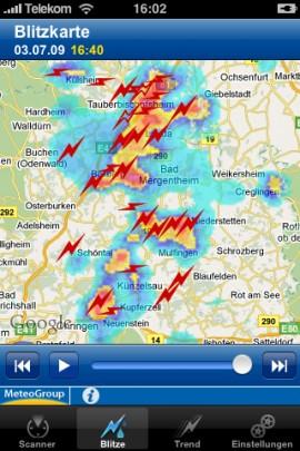 [UPDATE]  LightningPro – aktuelle Blitz- und Gewitterdaten für das iPhone
