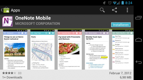 Microsoft OneNote Mobile ab sofort für Android erhältlich