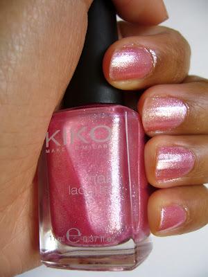 Swatch | KIKO Nagellack | Nail Polish No. 248 Pink Microglitter