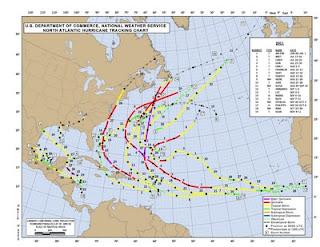 Atlantische Hurrikansaison 2011 Track Map 