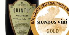 Gold für “Indomita Quintus Pinot Noir Gran Reserva 2009″