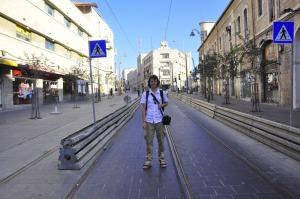 Ich auf einer der meistbefahrenen Straßen in der Innenstadt - an Yom Kippur ohne Autos