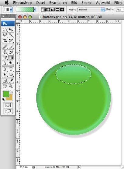 Ein grüner Button in Photoshop