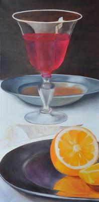 Ein Bild entsteht: Stilleben mit Wein und Orangen nach Pieter Claesz, Teil 4