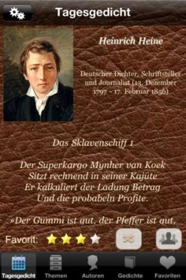 Gedichte – deutsche Gedichte von klassisch bis modern in schöner Aufmachung auf dem iPad, iPhone