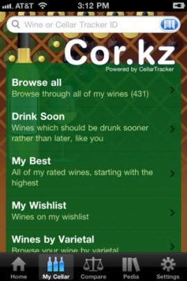 Cor.kz Wine Info –  der Weininformant und Manager auf Ihren iDevices