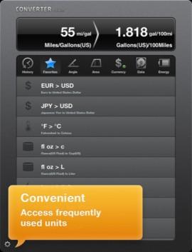 CONVERTER Touch HD –  ein stylisches schnelles Umrechnungstool für das iPad