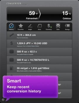 CONVERTER Touch HD –  ein stylisches schnelles Umrechnungstool für das iPad