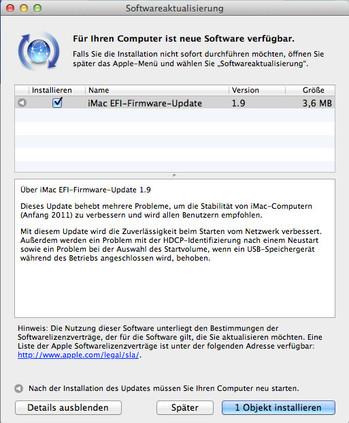 iMac EFI-Firmware-Update 1.9 ist erschienen