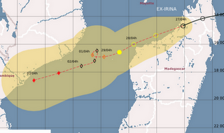 Drastische Korrektur der Prognose des Verlaufs von Zyklon IRINA bei Madagaskar