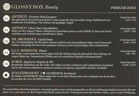 GlossyBox Februar 2012 - unpacked