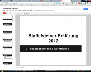 Google-Docs Präsentation zur Staffelsteiner Erklärung