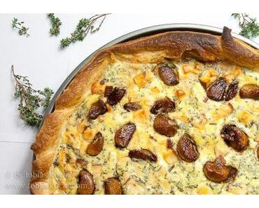 Tarte mit karamelisiertem Knoblauch