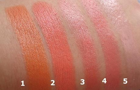 Lippenstiftsammlung: Orange/Peach