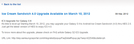 Offiziell: Samsung Galaxy S2 erhält Android 4.0.3 ICS ab dem 10. März