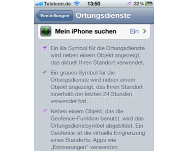 iOS 5.1: Neue Symbole für Ortung ,,Geofencing,,