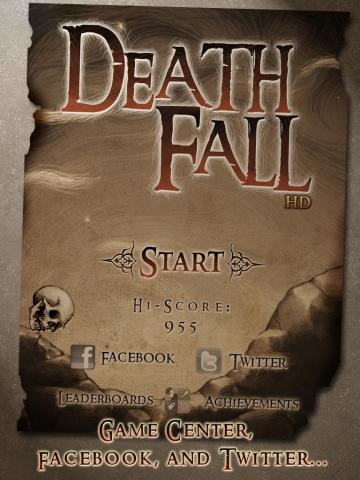 DeathFall HD – Spiel mit einem Totenkopf in dieser leicht makaberen Universal-App