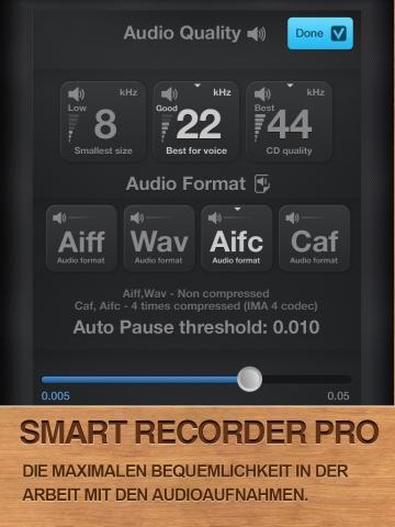 Smart Recorder Pro – Diktiergerät im Stil eines kleinen Tonstudios