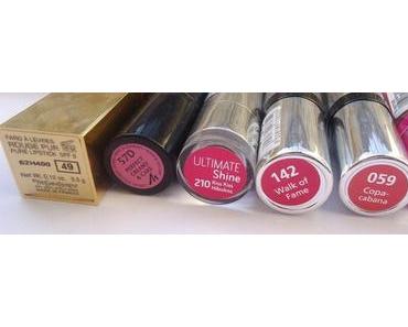 Lippenstiftsammlung: Knallfarben