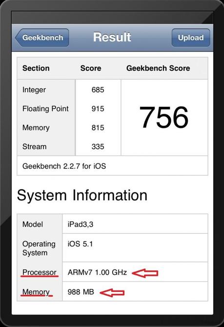 iPad 3 Benchmark: 1 GB Arbeitsspeicher, Prozessor wie beim iPad 2.