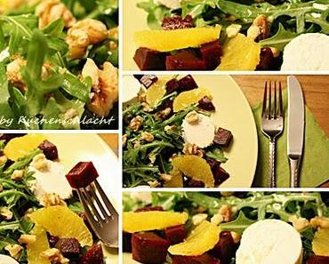 Rucola Salat mit roter Beete und Ziegenfrischkäse