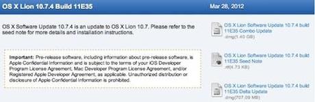 Apple veröffentlicht OS X Lion 10.7.4 Build 11E35 für Entwickler