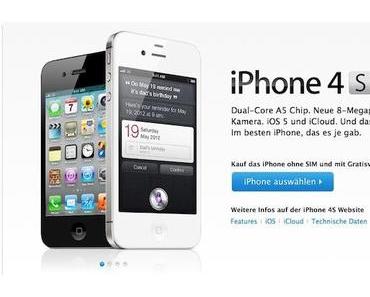 Schnäppchen: iPhone 4S 16GB für 569€ ohne Vertrag