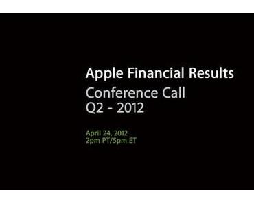 Apple gibt Termin für Conference Call über das 2 Quartal 2012 bekannt