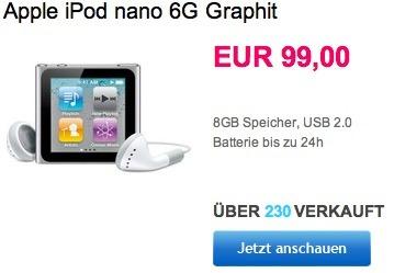 iPod nano 6G in Graphit für nur 99€ bei eBay