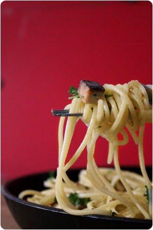 Vegane Spaghetti Carbonara aus Attila Hildmann Vegan For Fun