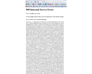 Youtube – witziger Internal Server Error