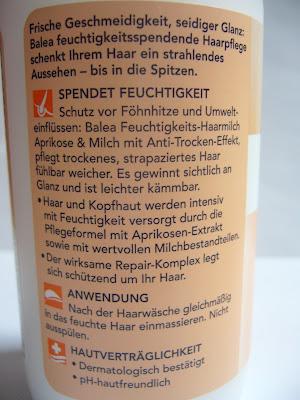 Review | Balea Feuchtigkeits Haarmilch  | Aprikose + Milch